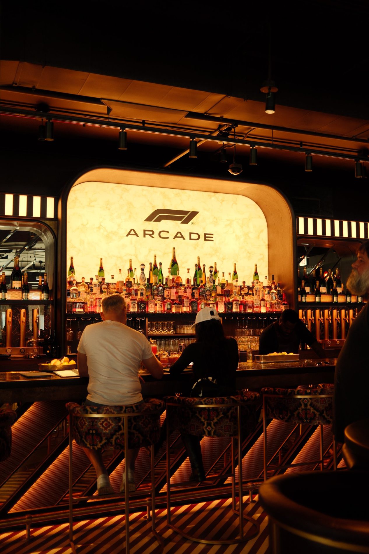 The bar at F1 Arcade